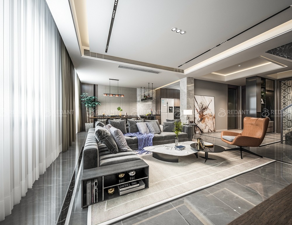 银城原溪200㎡现代轻风格别墅装修案例