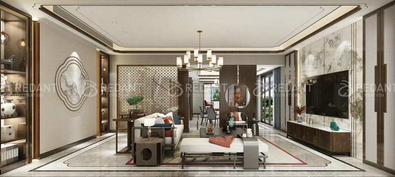 合润御府丨400平新中式风格别墅装修效果图