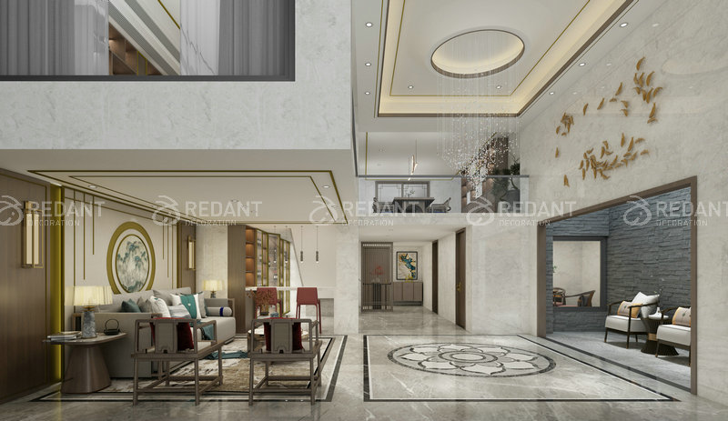 合润御府丨400平新中式风格别墅装修效果图