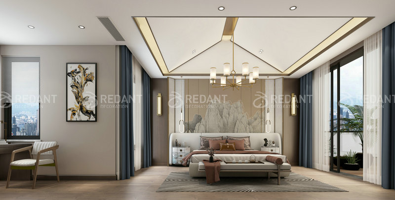 合润御府丨400平新中式风格别墅装修效果图