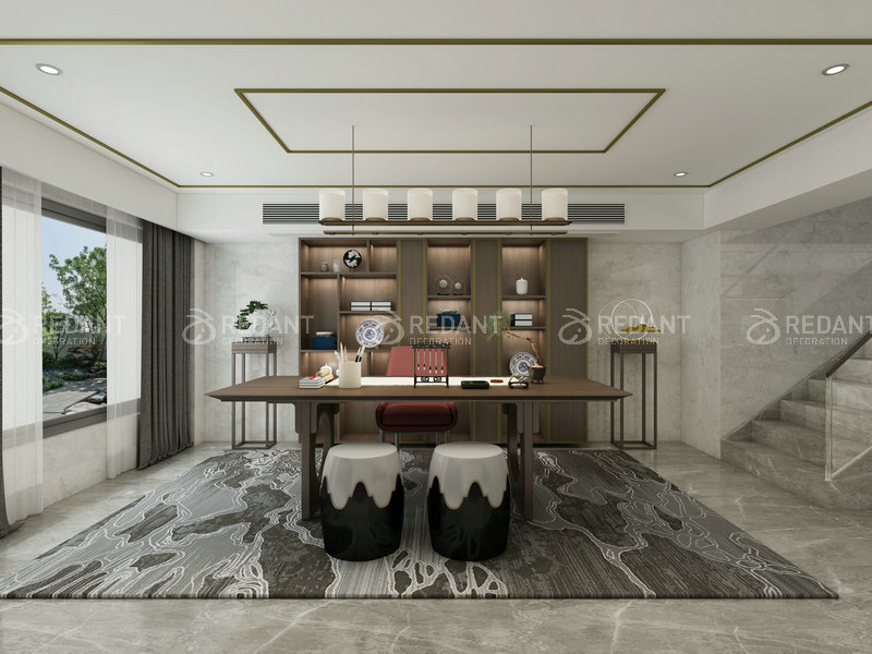 合润御府丨400平新中式风格别墅装修效果图