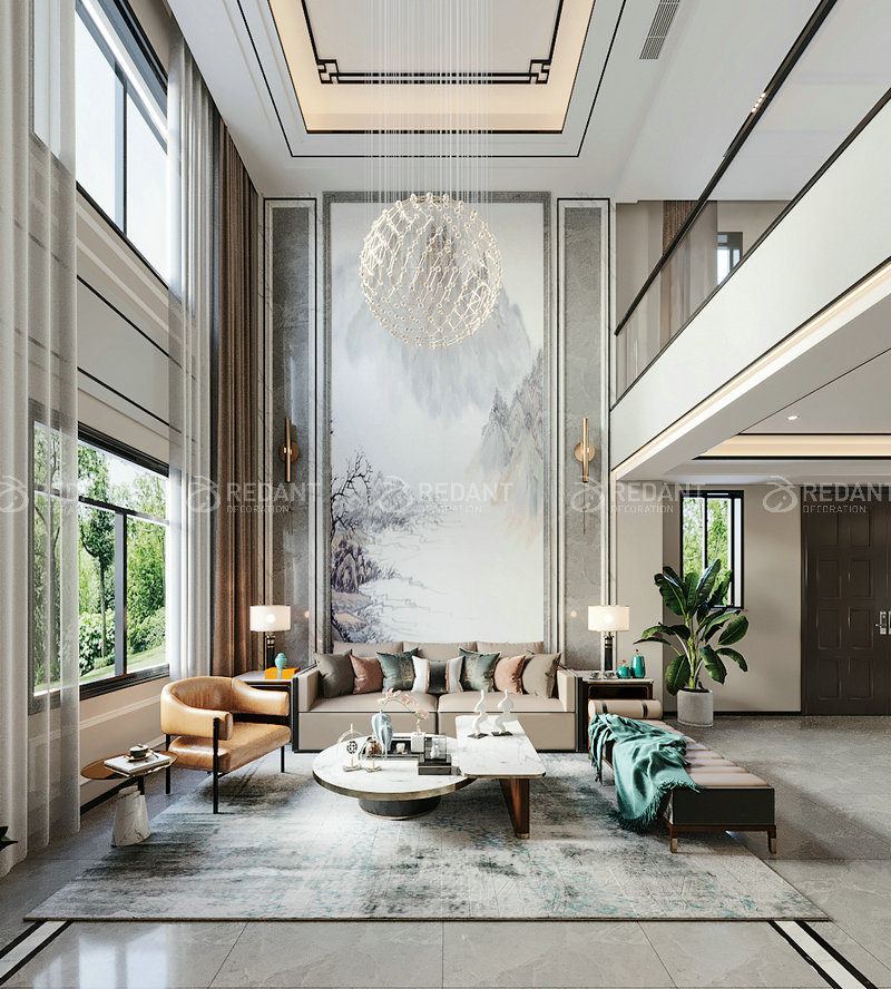 花溪公馆丨400平新中式别墅装修效果图