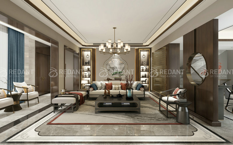 合润御府丨400平新中式风格别墅装修效果图