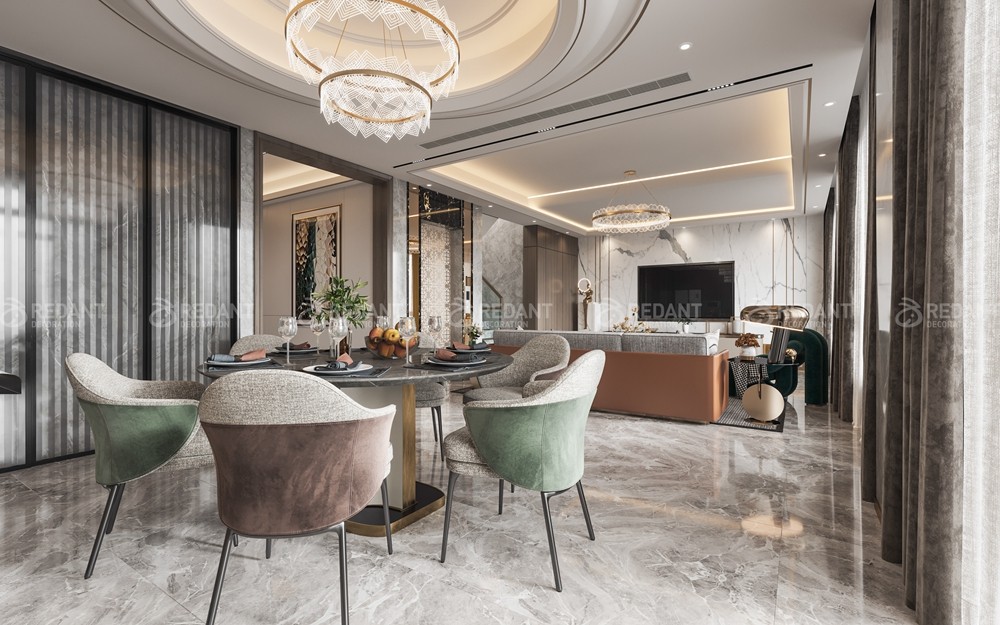 融湖雅墅300㎡现代港式风格别墅装修案例