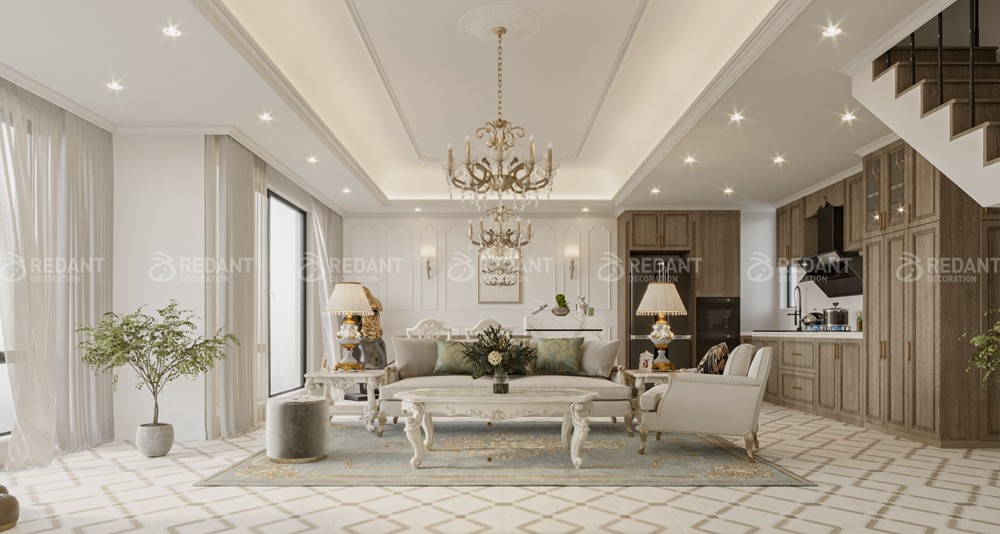 东原千浔130㎡法式风格复式装修案例