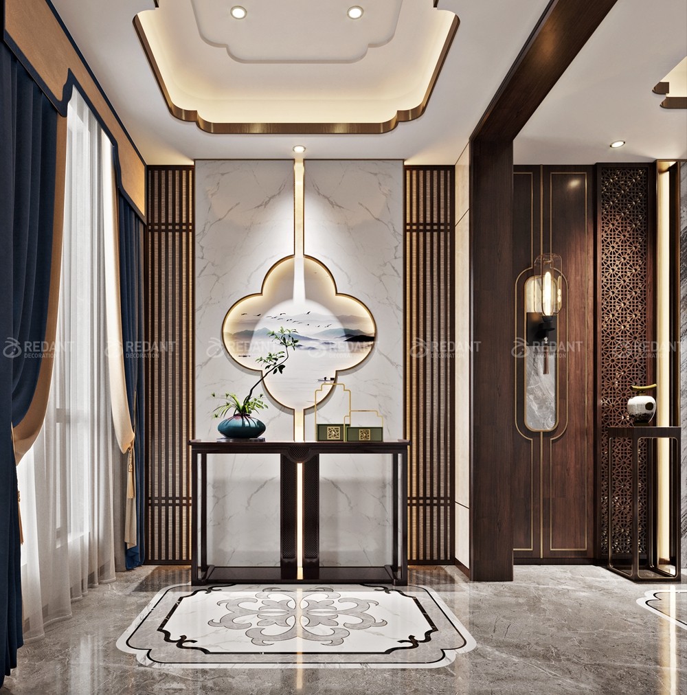 和沁园300㎡新中式风格别墅装修案例