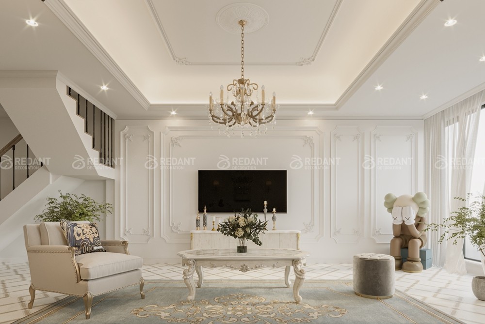 东原千浔130㎡法式风格复式装修案例