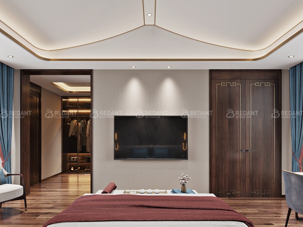 和沁园300㎡新中式风格别墅装修案例