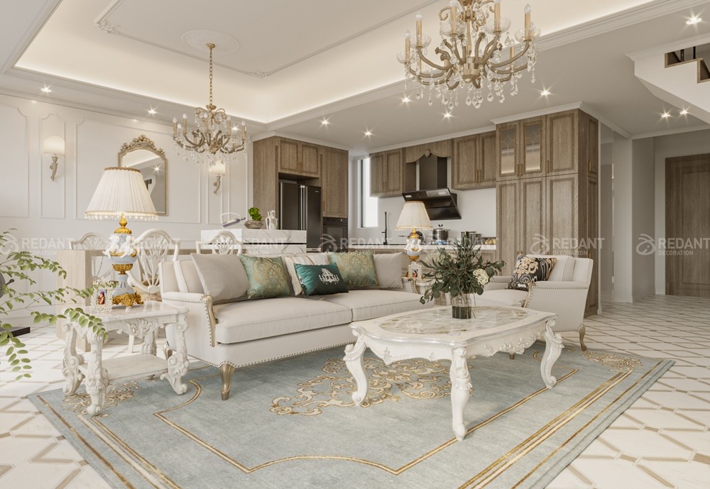 东原千浔130㎡法式风格复式装修案例