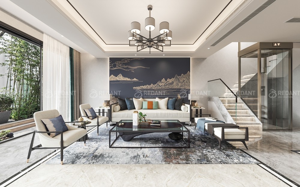 旭辉壹号院 | 300㎡新中式风格别墅装修案例