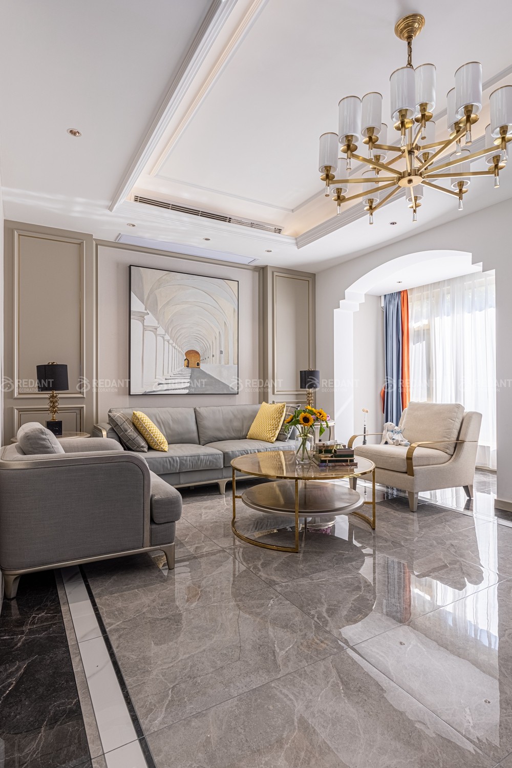 胥江湾350㎡轻奢风格别墅装修实景案例