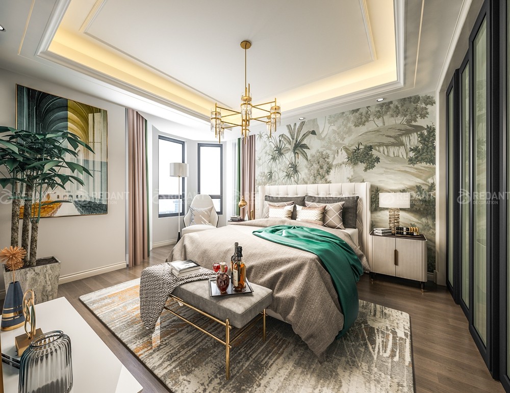 湖滨一号160㎡现代美式风格装修案例