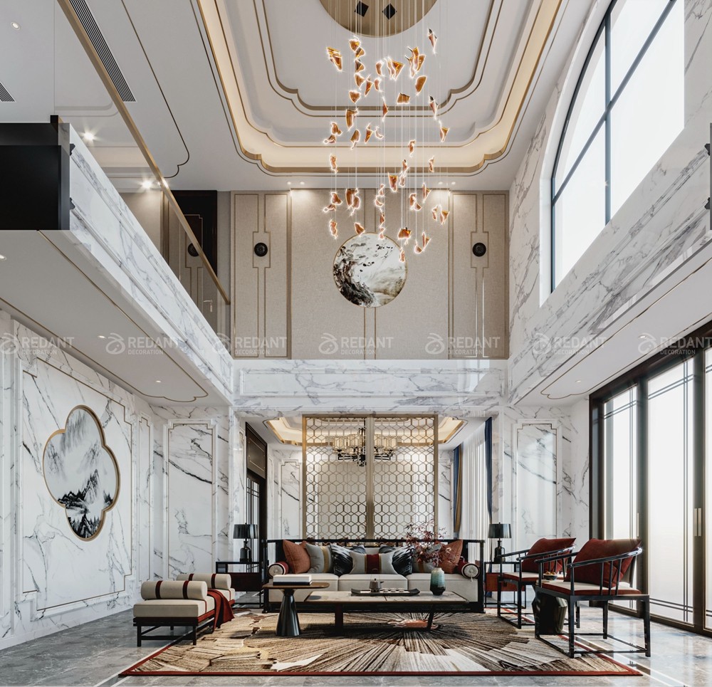 钓鱼台530㎡新中式风格别墅装修案例