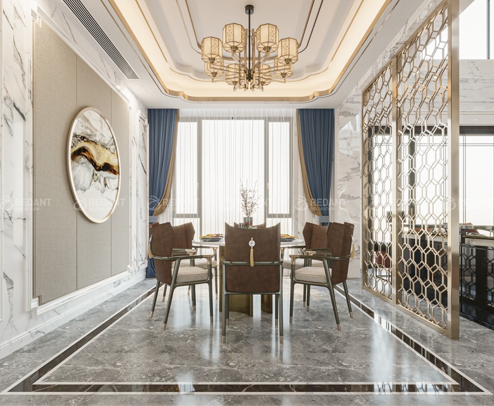 钓鱼台530㎡新中式风格别墅装修案例