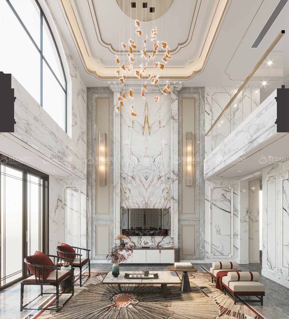 钓鱼台530㎡新中式风格别墅装修案例