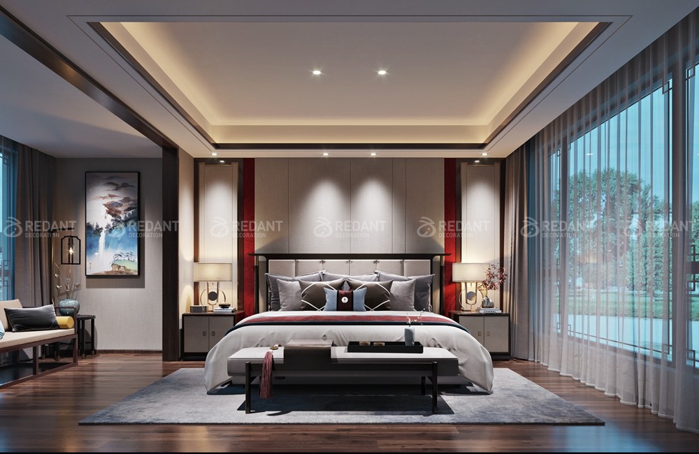 和沁园300㎡新中式风格别墅装修案例