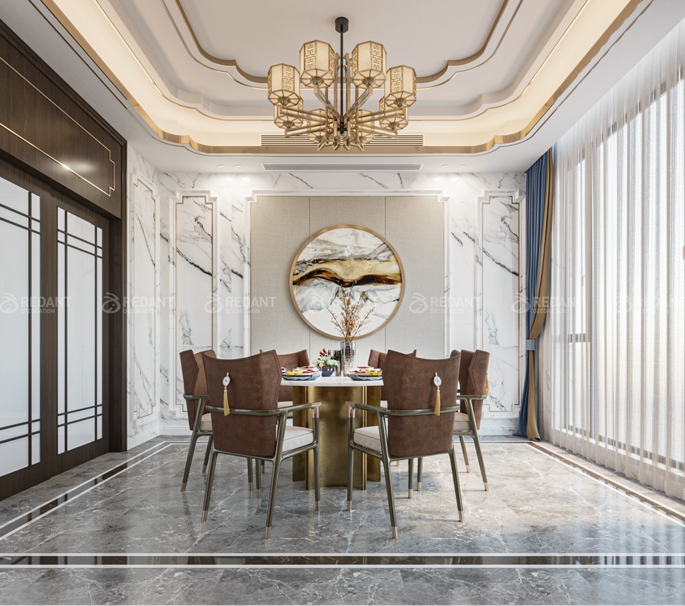 钓鱼台530㎡新中式风格别墅装修案例