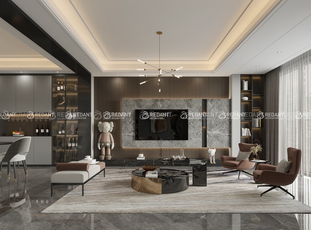 石湖桃花源280㎡现代轻奢别墅装饰案例