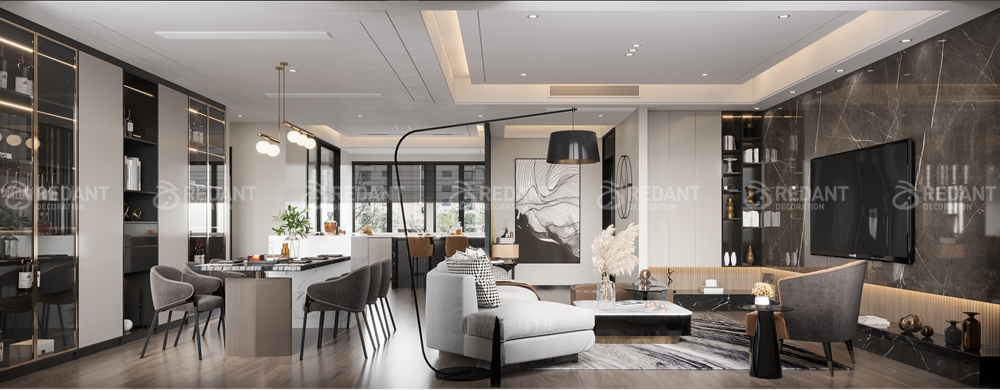 中央景城145㎡现代轻奢风格装修案例