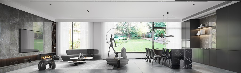 铂悦犀湖 | 350平现代简约别墅装修案例