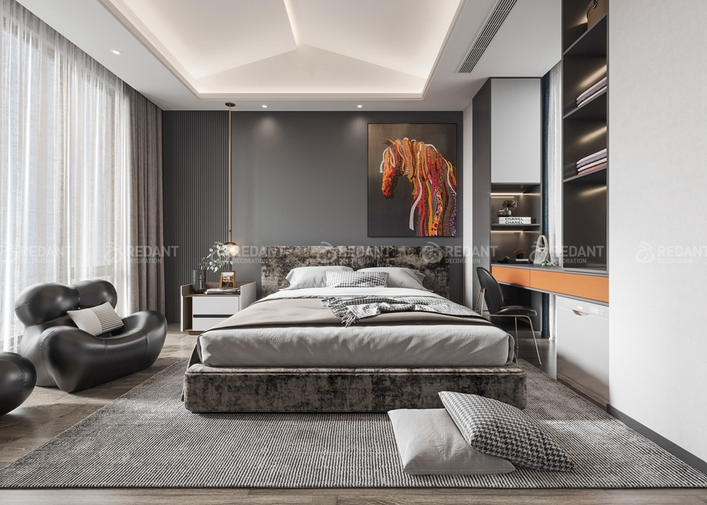 中粮本源300㎡新中式风格别墅装修效果图