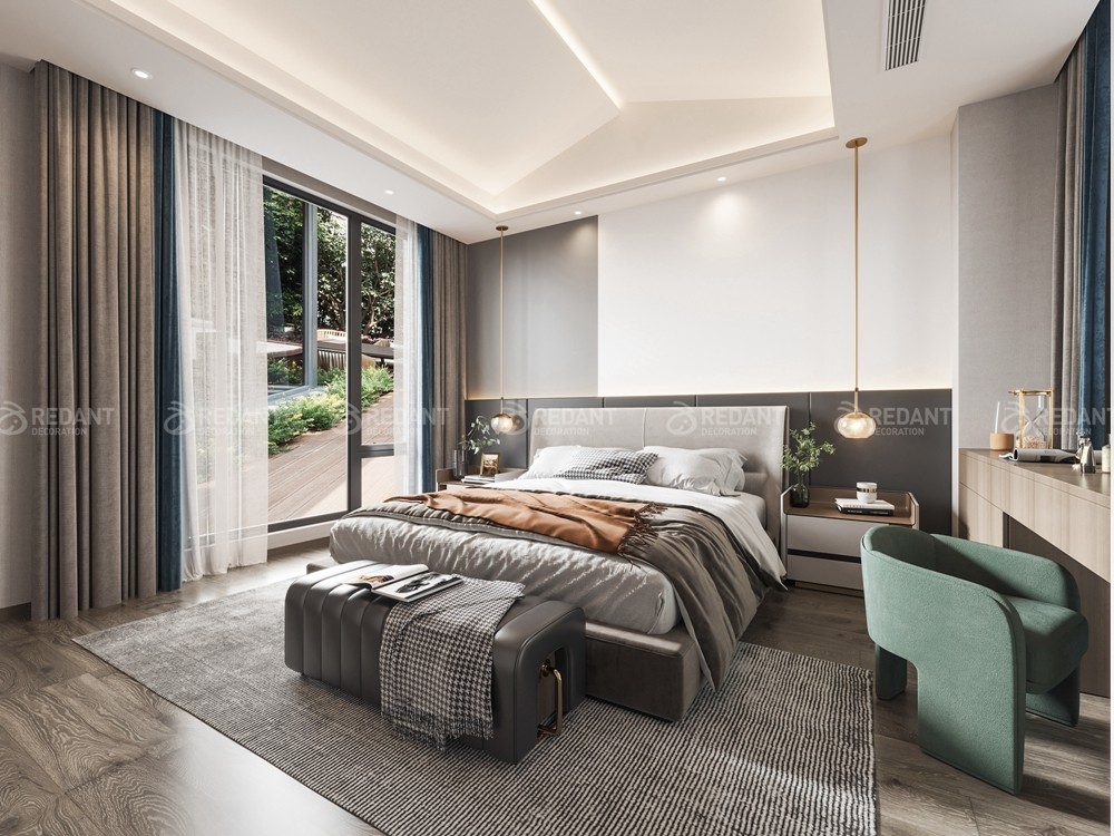 中粮本源300㎡新中式风格别墅装修效果图