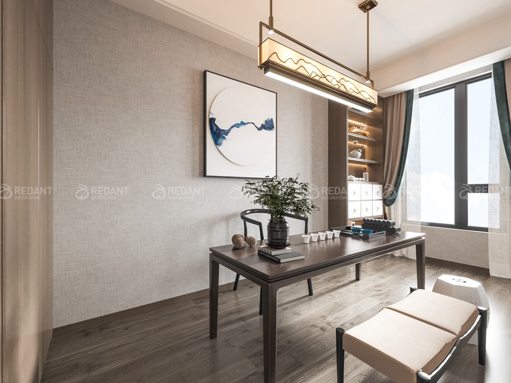 中粮本源300㎡新中式风格别墅装修效果图