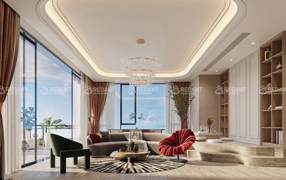 大象山舍350㎡简美轻奢风格装修效果图