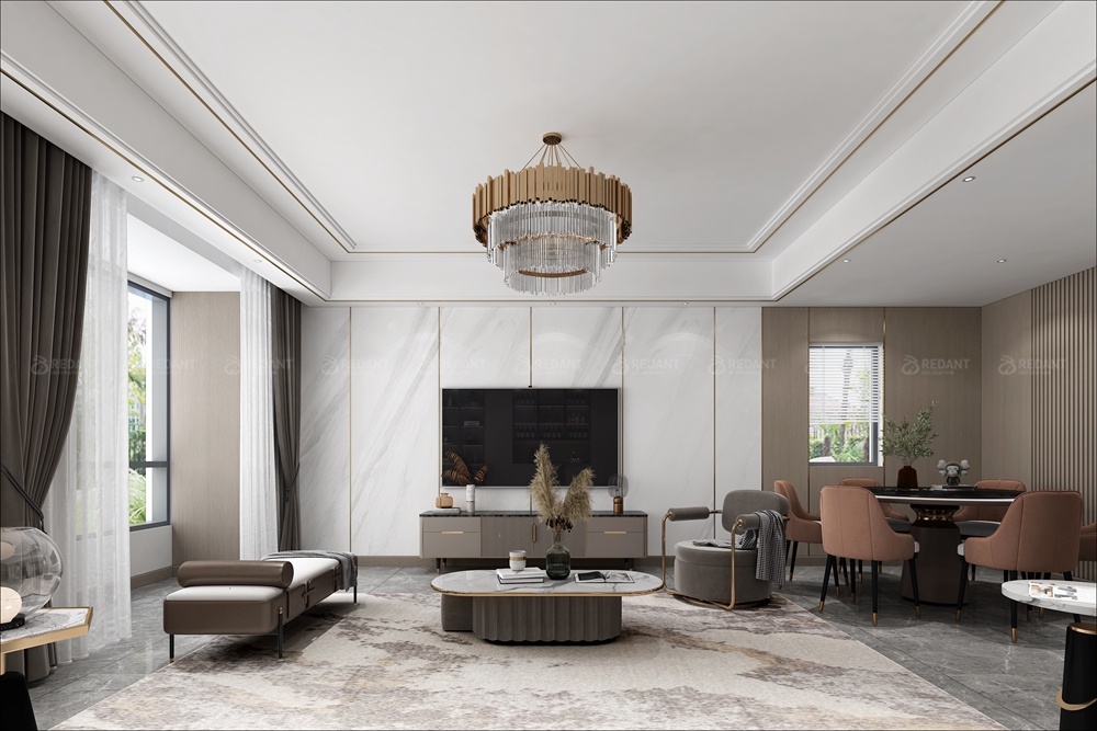 苏州湾天铂 丨 330㎡现代轻奢复式装修案例