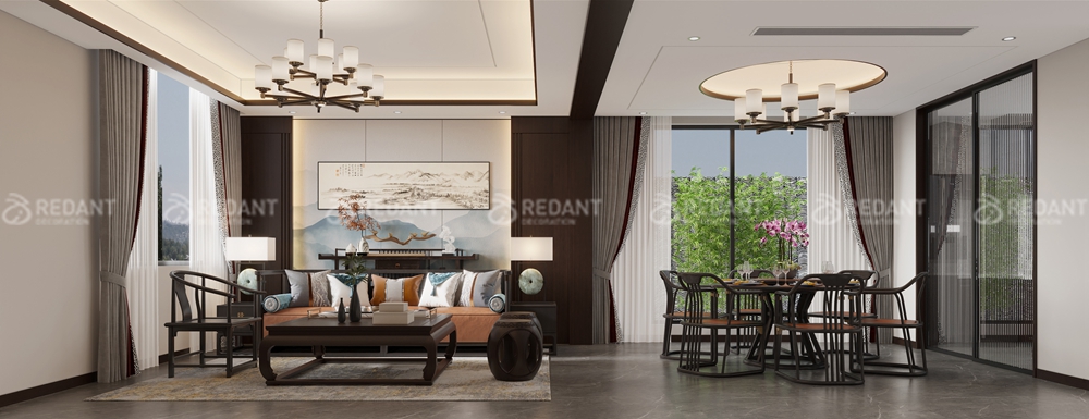 湖畔樾山 丨 400㎡新中式别墅装修案例