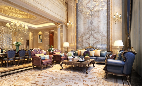 昆玉九里丨518㎡欧式风格别墅装修效果图