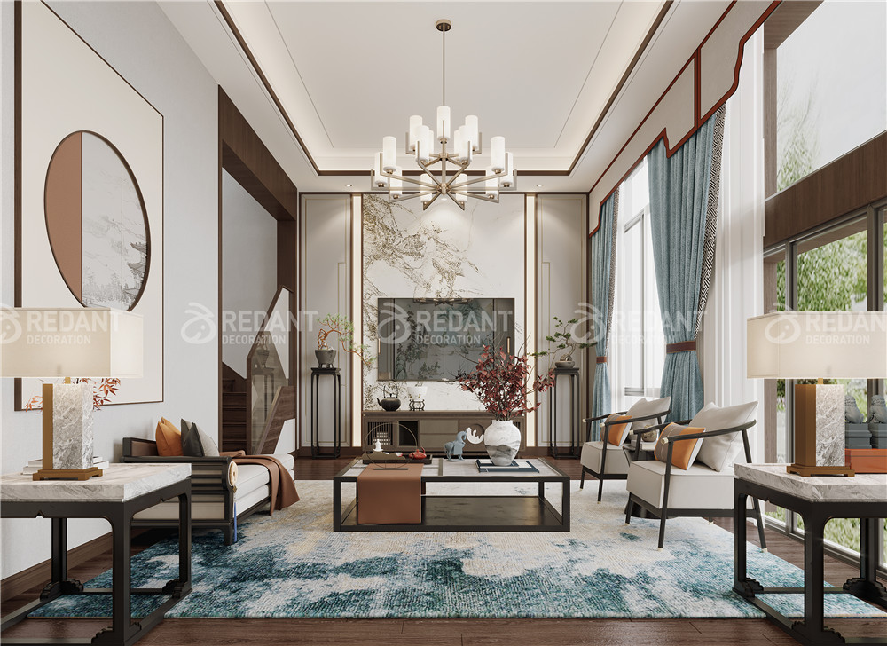 新港名城  | 300㎡新中式风格装修效果图