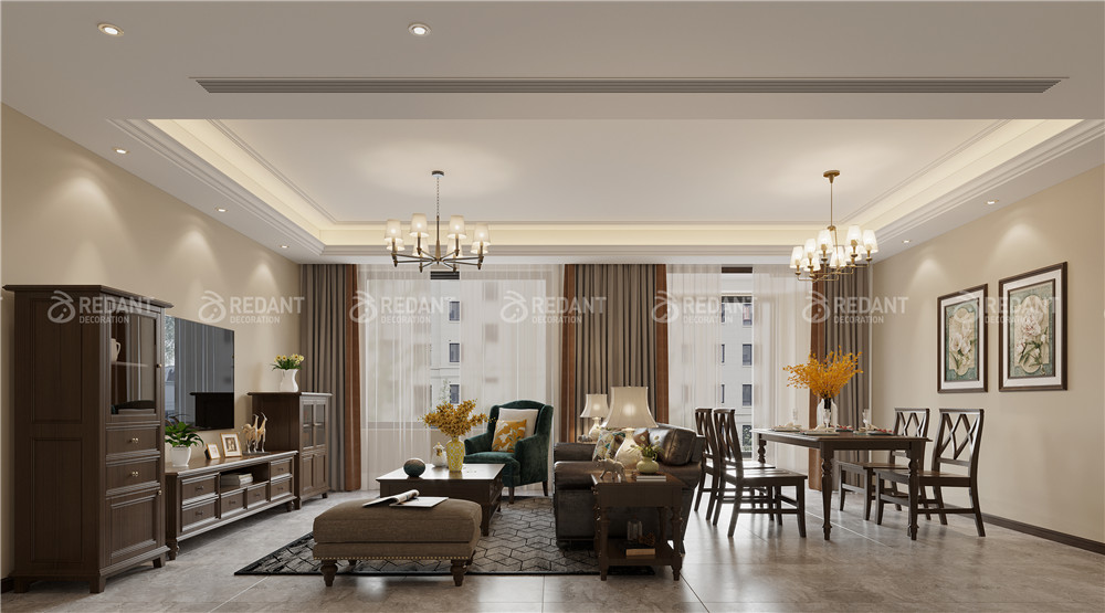 姑苏铭著 丨 120㎡美式混搭风格装修案例