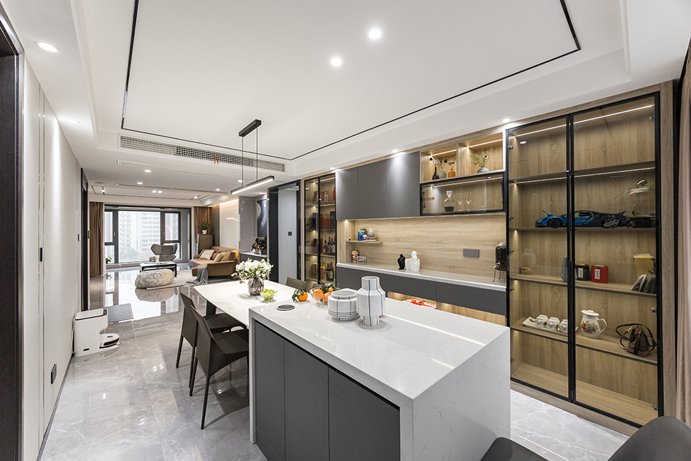 观湖壹号丨198㎡现代轻奢风格实景案例