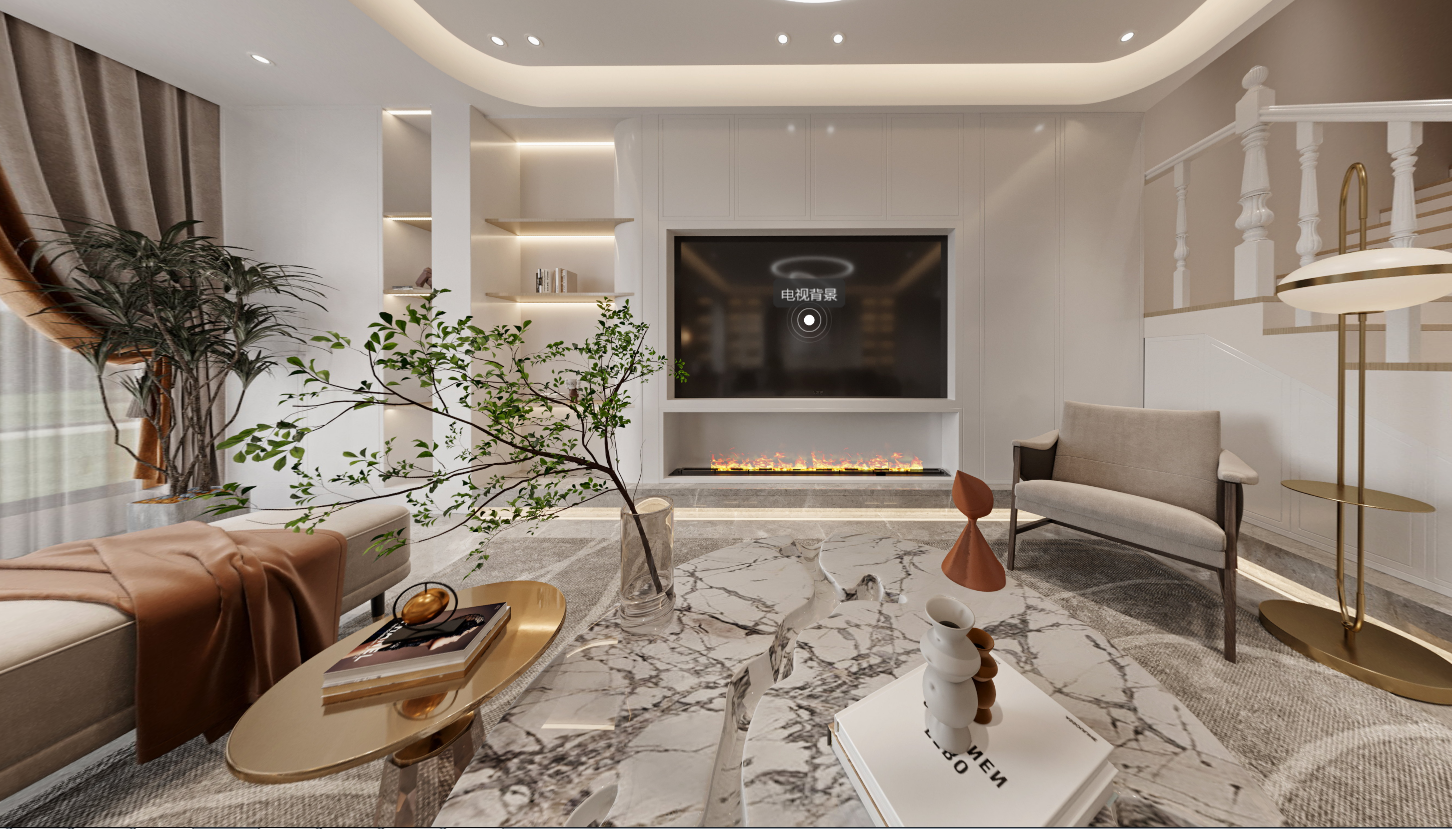 富春雅居 | 139㎡轻奢风格叠加装修效果图