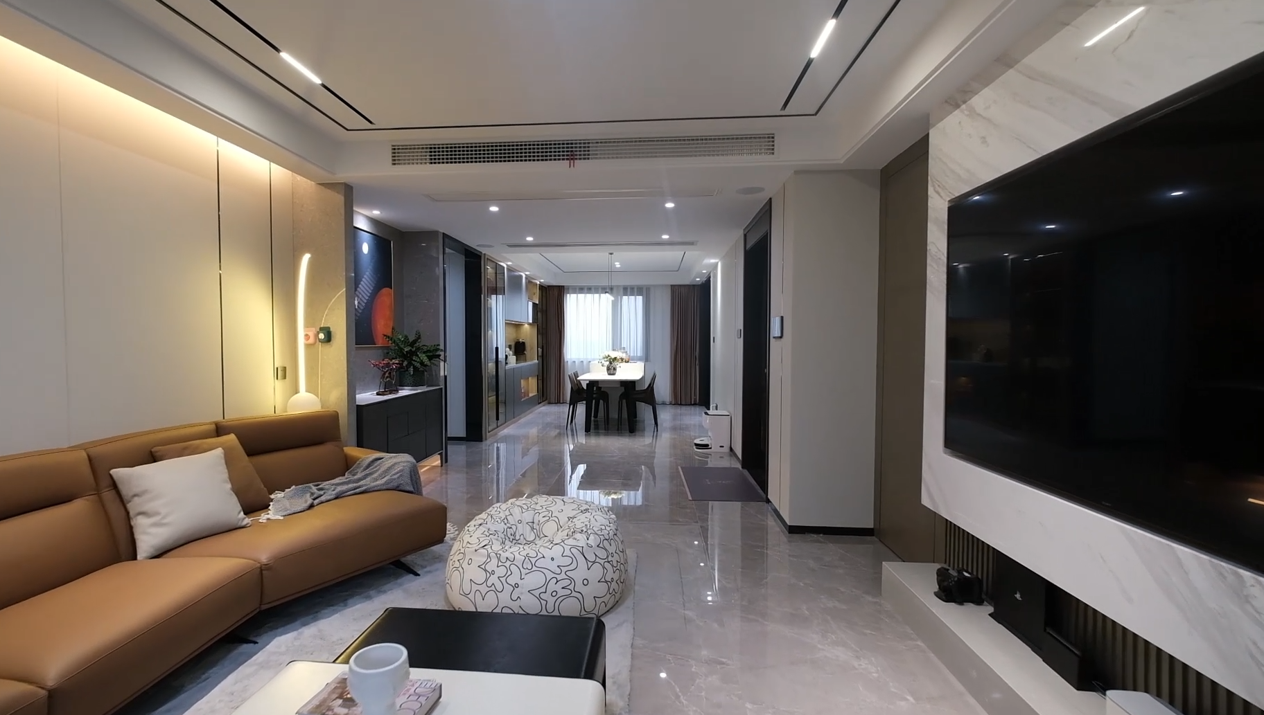 观湖壹号190㎡现代风格实景装修案例