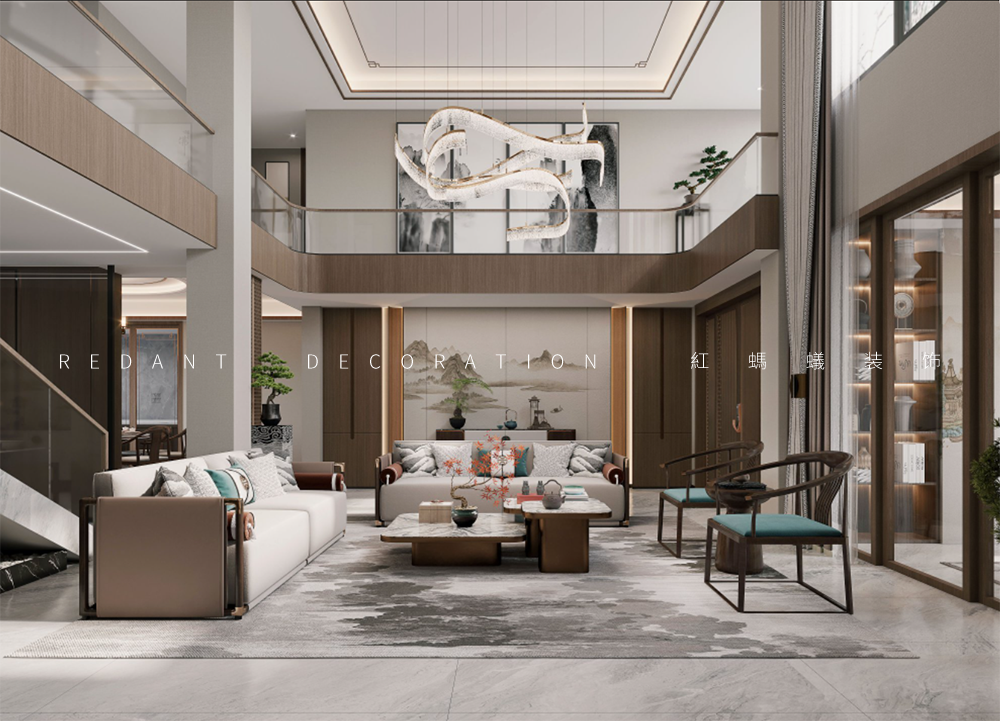 沙家浜南塘二区|420㎡新中式风格别墅装修案例