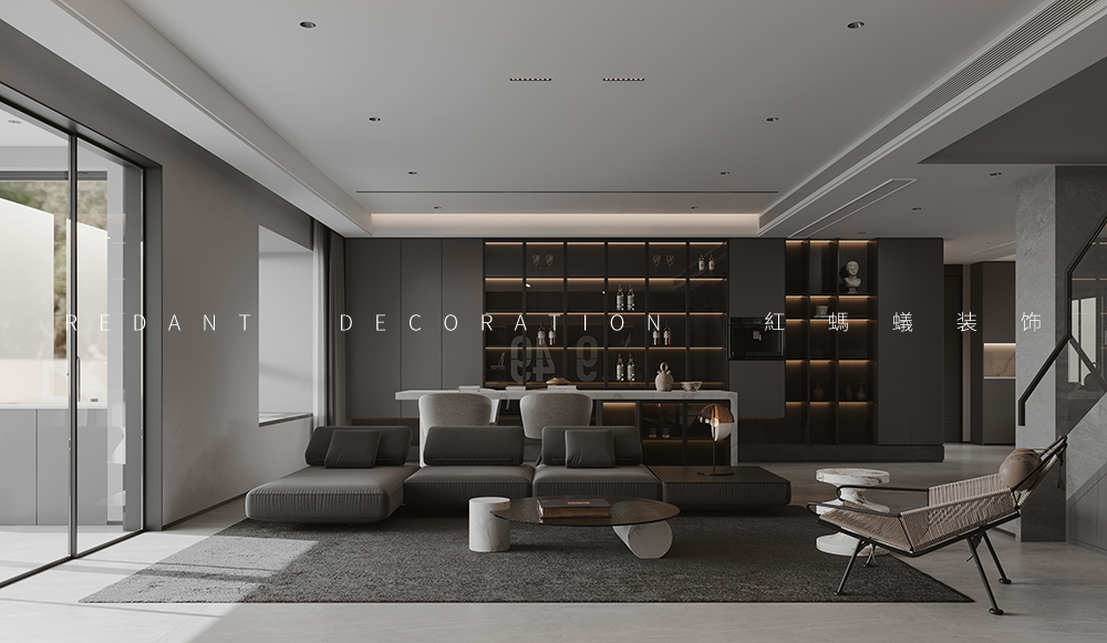 兰亭御园丨198平现代轻奢风格复式装修效果图