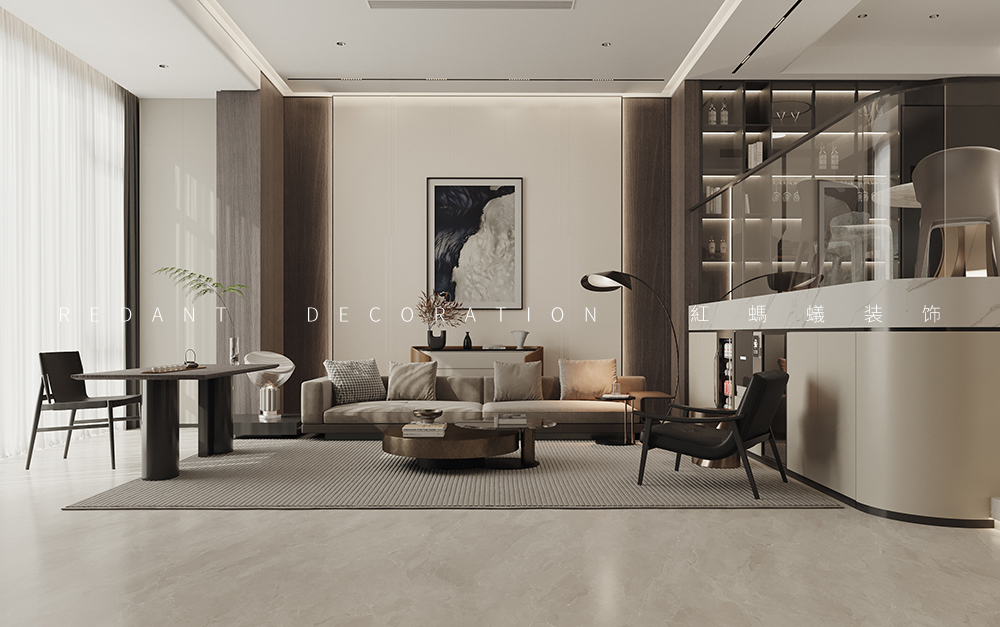 春华里丨360平现代轻奢风格别墅装修效果图