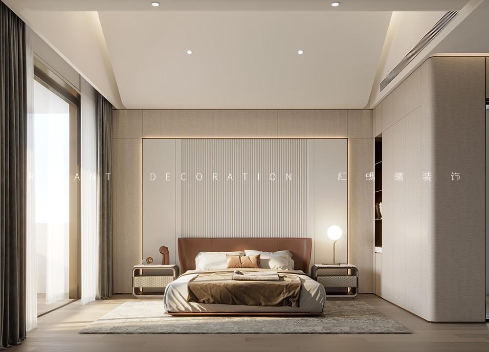 淀湖桃源丨680平现代轻奢风格别墅装修效果图-红蚂蚁装饰股份有限公司