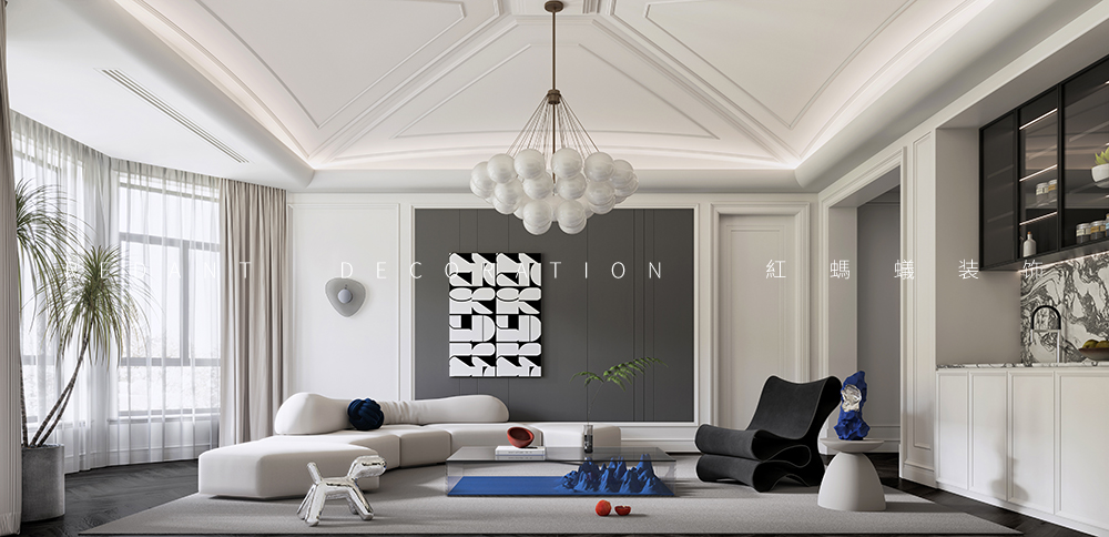 太阳湖大花园 | 1183平米现代风格别墅装修效果图