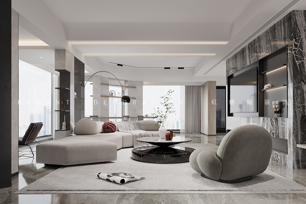 太湖之星 | 402平米现代风格别墅装修效果图